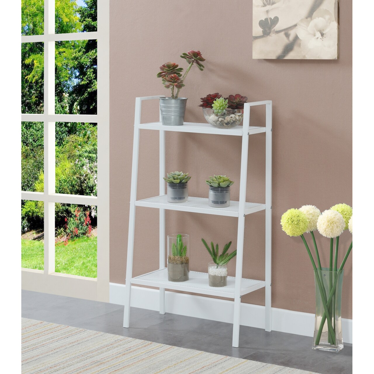 Convenience Concepts Designs2Go 3 Tier Metal Plant Stand, White